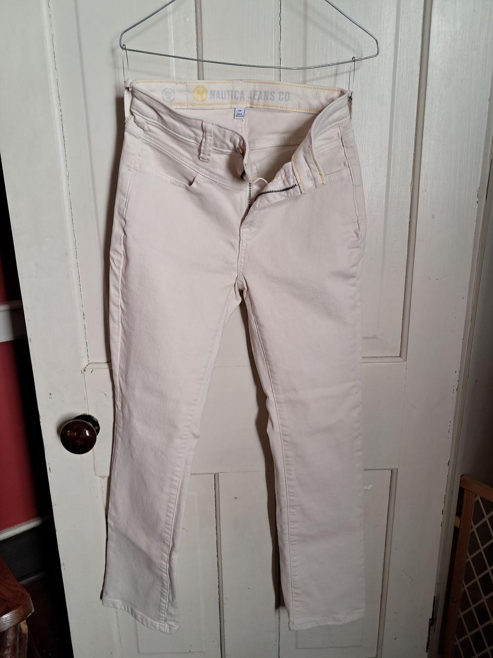 Nautica Women’s Cream Straight-Leg Jeans